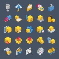 Isometric 3d icons for logistics delivery. vector