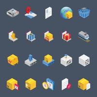 Isometric 3d icons for logistics delivery. vector