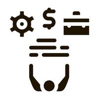 business case money and gear icon Vector Glyph Illustration