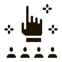 finger up gesture and audience icon Vector Glyph Illustration
