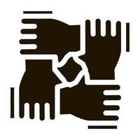 multiracial group hands holding icon Vector Glyph Illustration