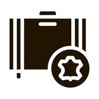 leather luggage icon Vector Glyph Illustration