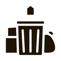 bote de basura casa icono vector glifo ilustración