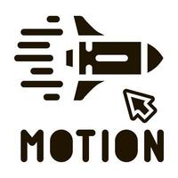 work with rocket objects in action icon Vector Glyph Illustration