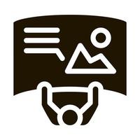 man with detailed posters top view icon Vector Glyph Illustration