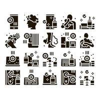 Hygiene And Healthcare Glyph Set Vector