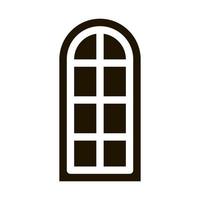 arched window consisting of square glasses icon Vector Glyph Illustration
