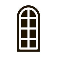 arched window consisting of square glasses icon Vector Glyph Illustration