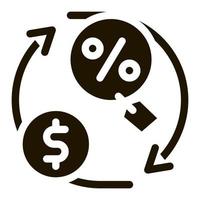 cycle of money and interest icon Vector Glyph Illustration