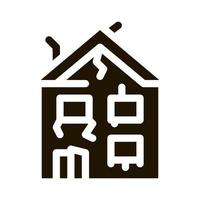 collapse of old house icon Vector Glyph Illustration