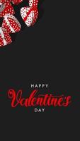 geschenk dozen van harten vormen vallend van Rechtsaf kant Aan gelukkig valentijnsdag dag tekst, 3d renderen video