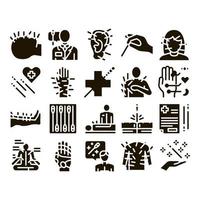 Acupuncture Therapy Glyph Set Vector