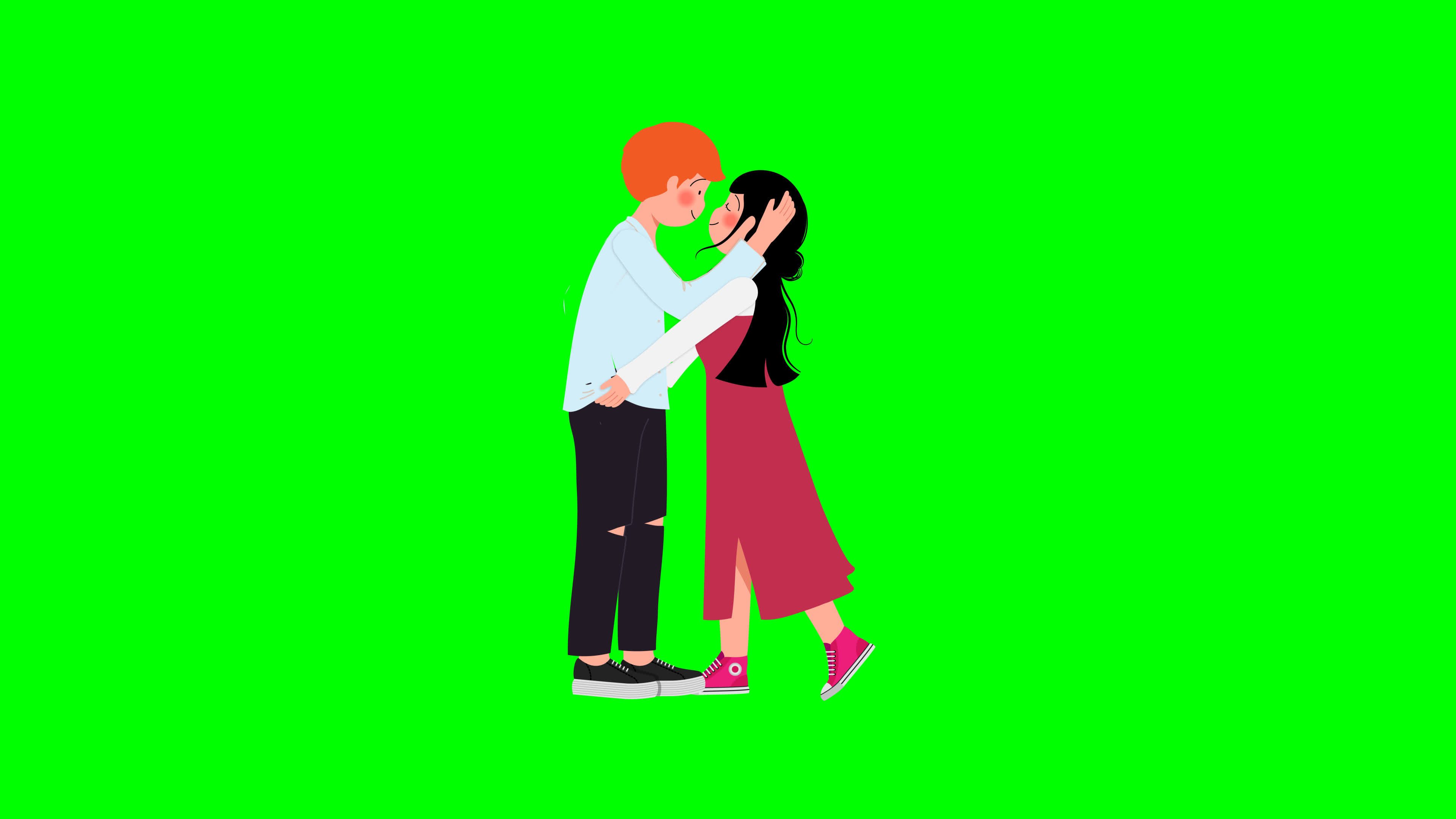 Cartoon Couple Background Stock Video Footage for Free Download