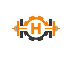 Initial Alphabet Letter H GYM Fitness Logo Design Template vector