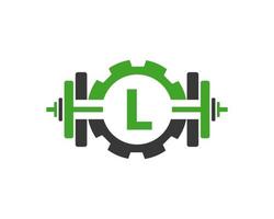 Initial Alphabet Letter L GYM Fitness Logo Design Template vector