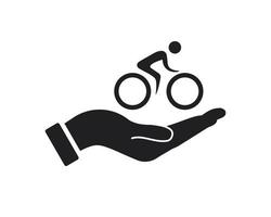 Hand Cycle logo design. Cycle logo with Hand concept vector. Hand and Cycling logo design vector