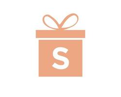 Letter S Gift Box Logo Vector Template