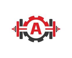 Initial Alphabet Letter A GYM Fitness Logo Design Template vector