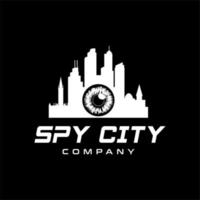 Urban Building And Eyeball For City spy Logo, Surveillance Camera, Architecture, Contractor, Real estate vector