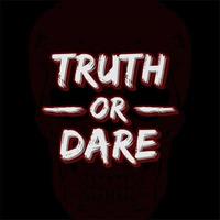 Truth Or Dare Party Game Logo With Skull Background Vector Design