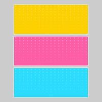 Set of multi colored pop art banners. Halftone comic template with place for your text for design. Vector illustration