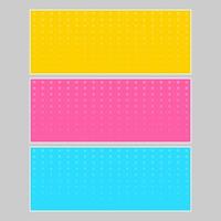 Set of multi colored pop art banners. Halftone comic template with place for your text for design. Vector illustration