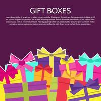 fondo con cajas de regalo de colores. ilustración vectorial vector