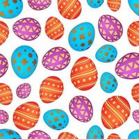 Seamless pattern with colorful Easter eggs. Vector illustration