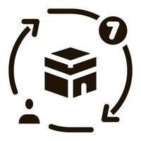 sevenfold tour around kaaba icon Vector Glyph Illustration