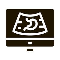 computer diagnostics of stomach icon Vector Glyph Illustration