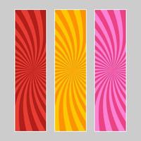 Set of multi colored pop art banners. Halftone comic template with place for your text for design. Vector illustration