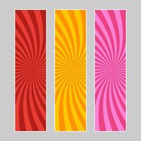 Set of multi colored pop art banners. Halftone comic template with place for your text for design. Vector illustration