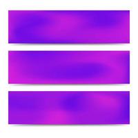 Smooth abstract blurred gradient purple banners set. Abstract Creative multicolored background. Vector illustration