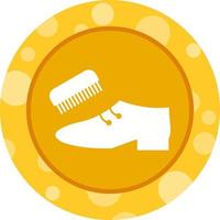 Beautiful Shoe And Brush Glyph Vector Icon