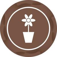 Unique Plant in Pot Vector Glyph Icon