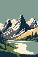 Mountain Matterhorn Swiss Alps landscape at Europe Switzerland vector