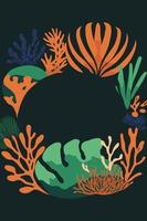 great barrier coral reef vector flat color illustration poster