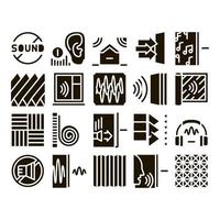 Soundproofing Building Material Icons Set Vector