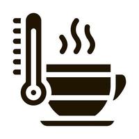 taza de té temperatura icono vector glifo ilustración