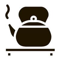 hot kettle on stand icon Vector Glyph Illustration