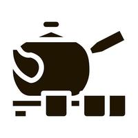 teapot with cups icon Vector Glyph Illustration