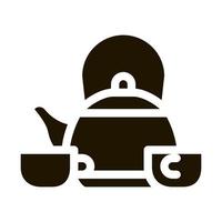 kettle and two cups icon Vector Glyph Illustration