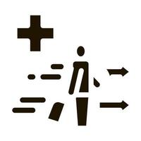 medical assistance to tourist with suitcase icon Vector Glyph Illustration