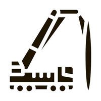 truck mounted crane icon Vector Glyph Illustration