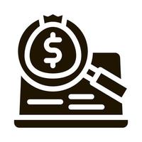 detection of money in computer icon Vector Glyph Illustration