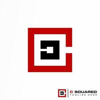 letter CC or Double C flip font in square image graphic icon logo design abstract concept vector stock. can be as a corporate identity associated with the product label or initial.