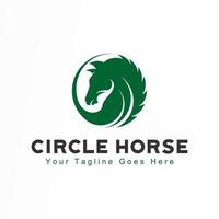 cabeza de caballo única y atractiva en círculo imagen icono gráfico diseño de logotipo concepto abstracto vector stock. se puede utilizar como identidad corporativa asociada con animales o ilustraciones