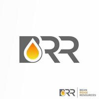 letter or word BRR sans serif catting font and Gas or water image graphic icon logo design abstract concept vector stock. can be as a corporate identity related to energy or initial