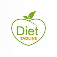 Simple letter writing DIET font with leaf and love image graphic icon logo design abstract concept vector stock. can be used as a corporate identity related to slimming and vegetarian or vegan