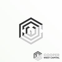 fuente cwc de letra o palabra simple en imagen hexagonal icono gráfico diseño de logotipo concepto abstracto vector stock. puede ser como una identidad corporativa asociada con la etiqueta del producto o inicial